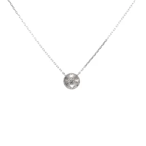 14K Gold Diamond Disc Pendant