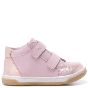 (2675) Emel shoes velcro trainers shiny pink