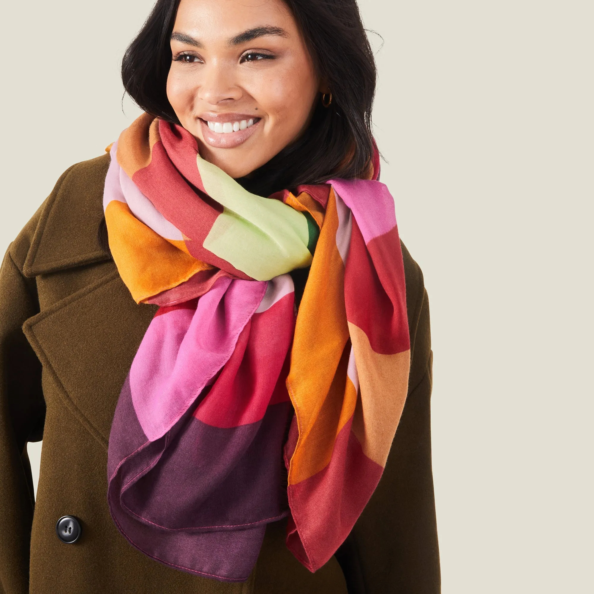 Accessorize London Women's Multi Bright Colour Block Scarf