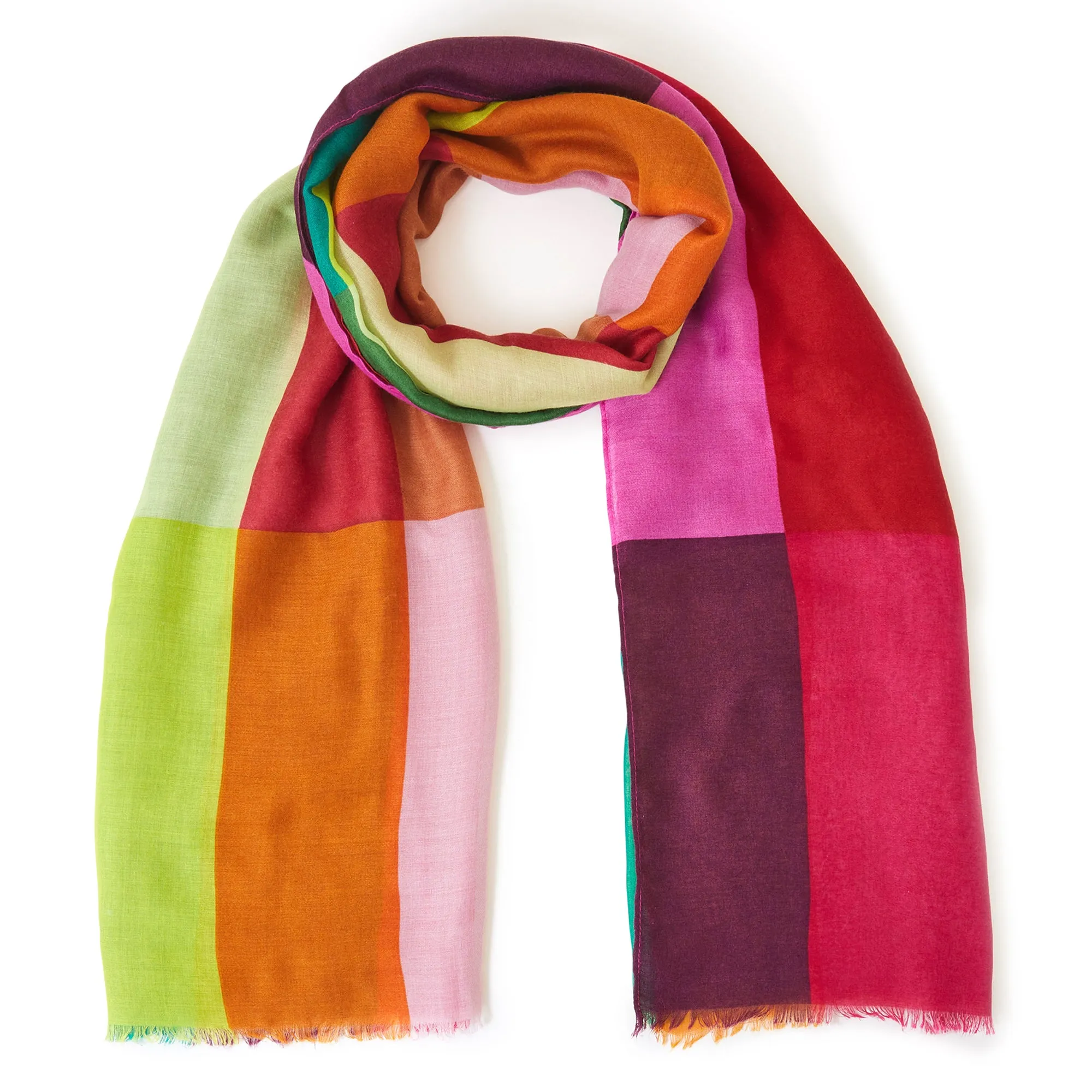 Accessorize London Women's Multi Bright Colour Block Scarf