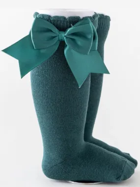 All Dolled Up Silky Bow Knee-High Socks