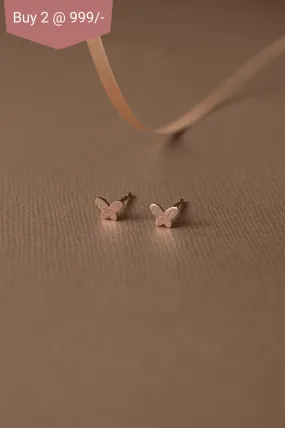 Baby Bug Rose Gold Plated Mini Sterling Silver Stud Earrings