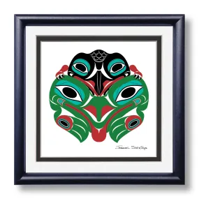 Baby Raven & Frog - Hand Signed Giclée - Framed Art Print