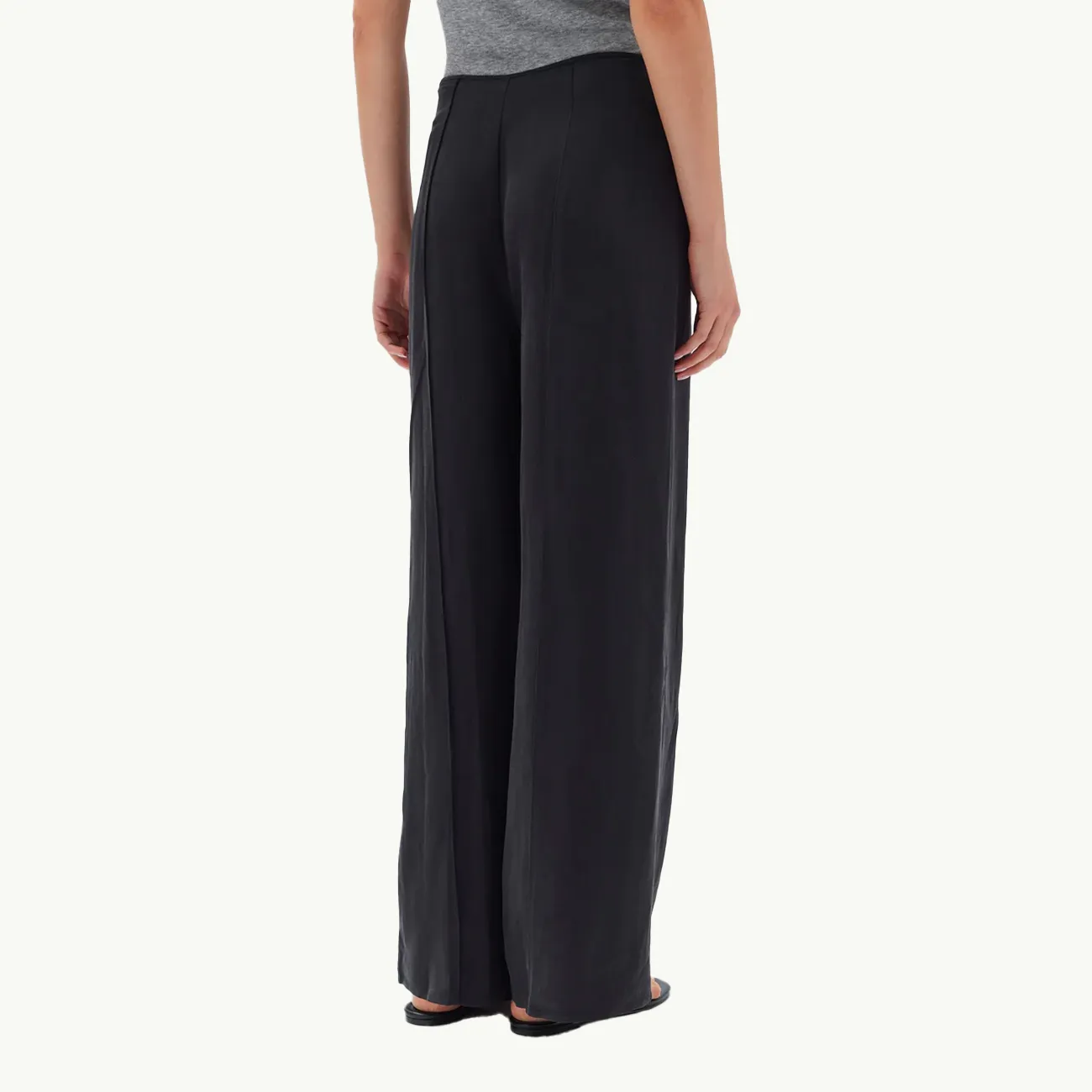 Brooke Silk Linen Trouser - Black