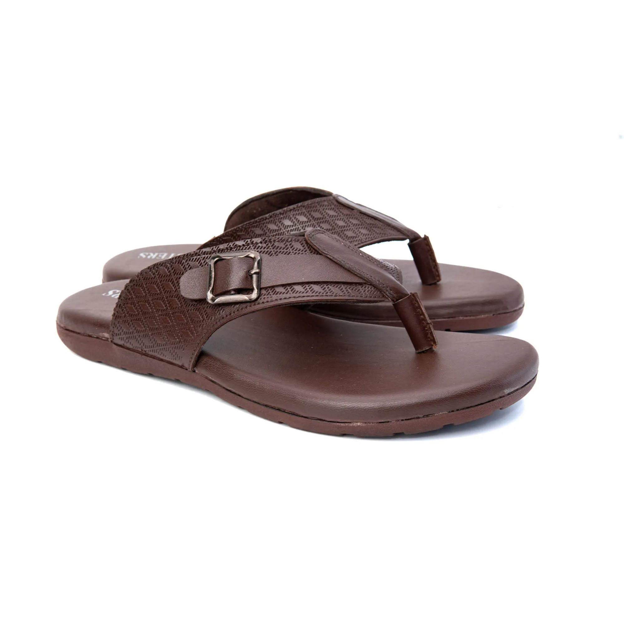 Buckled Padded Leather Slippers