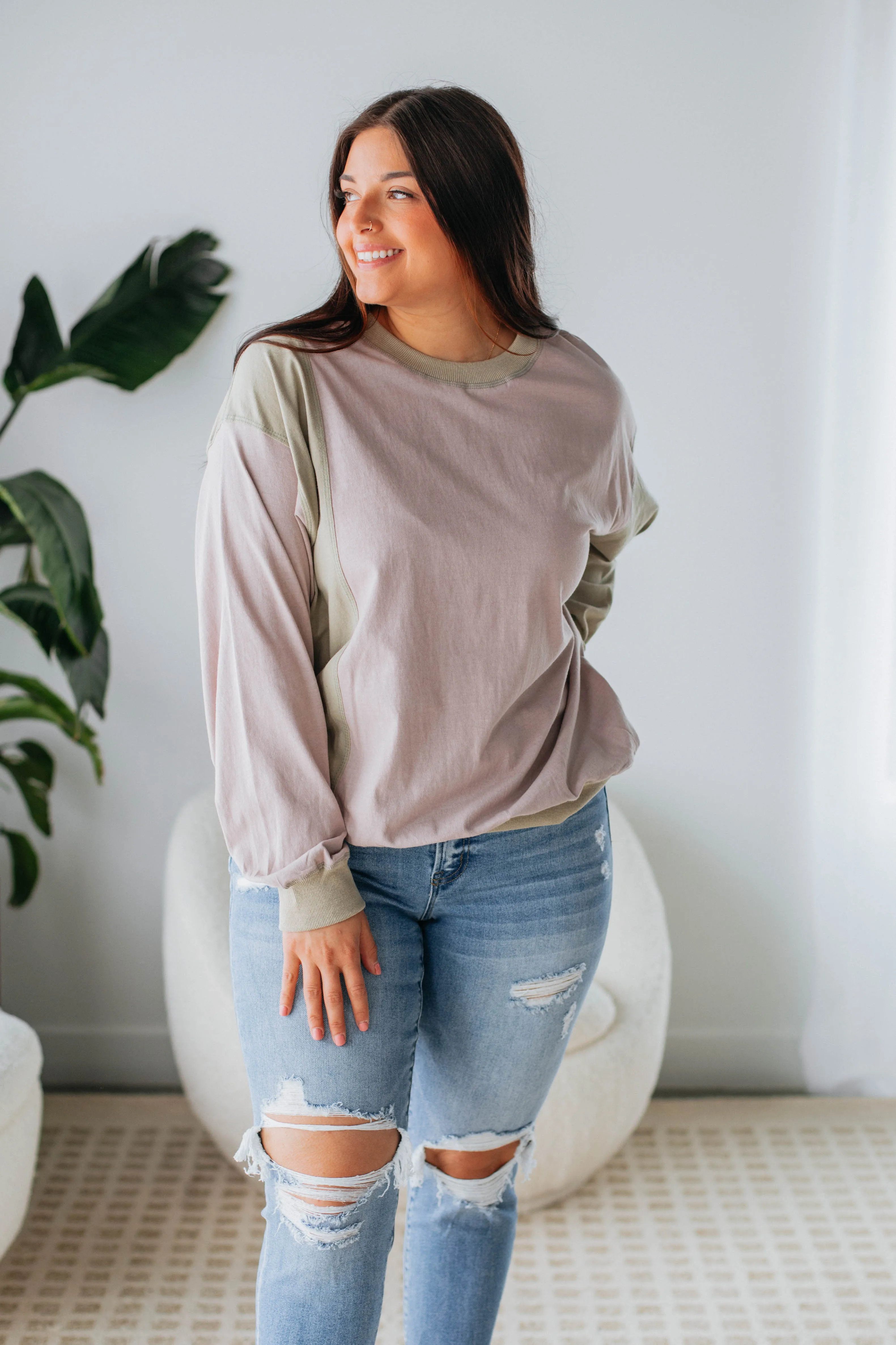 Chandler Colorblock Pullover - Lavender Mix