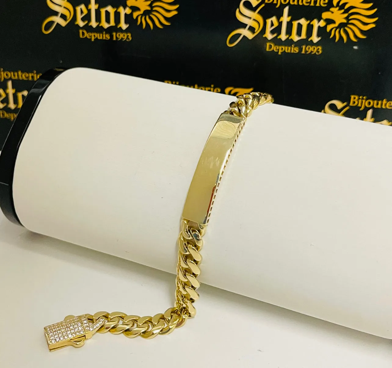 Cuban link ID bracelet