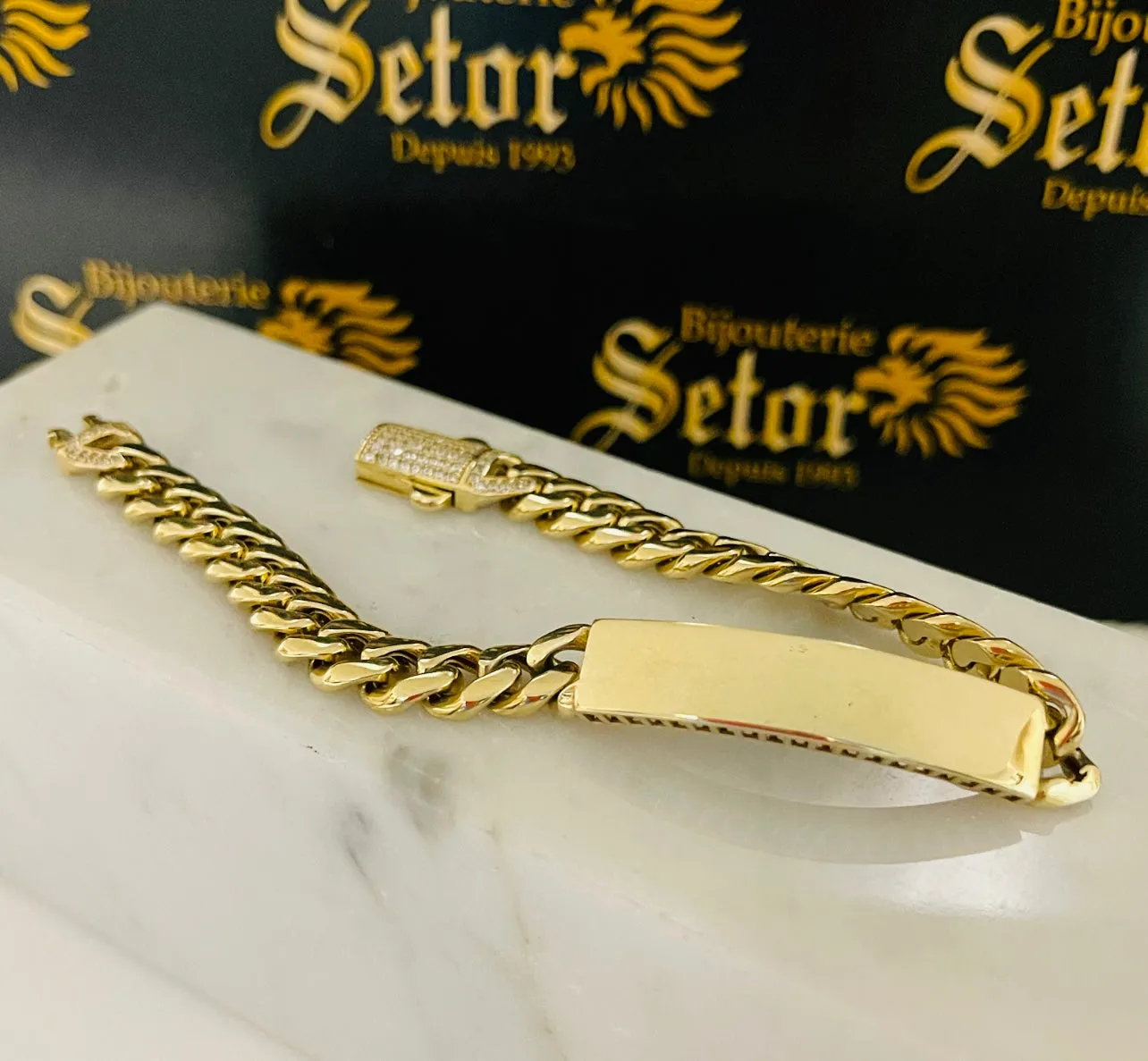 Cuban link ID bracelet