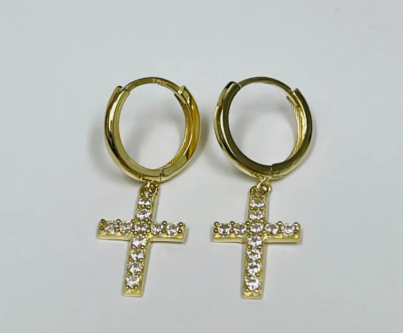 Dangling cross earrings