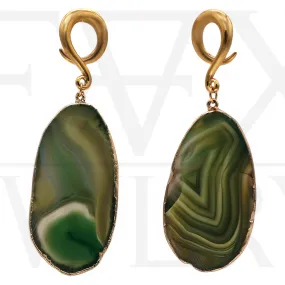 Green Agate Ear Weights