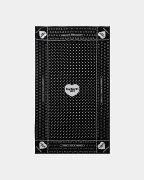 Heart Bandana Towel | Black Heart Bandana Jacquard