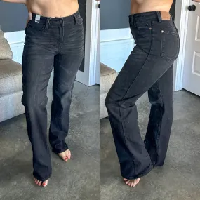 High Waisted Straight Leg By Judy Blue Jeans In Vintage Black