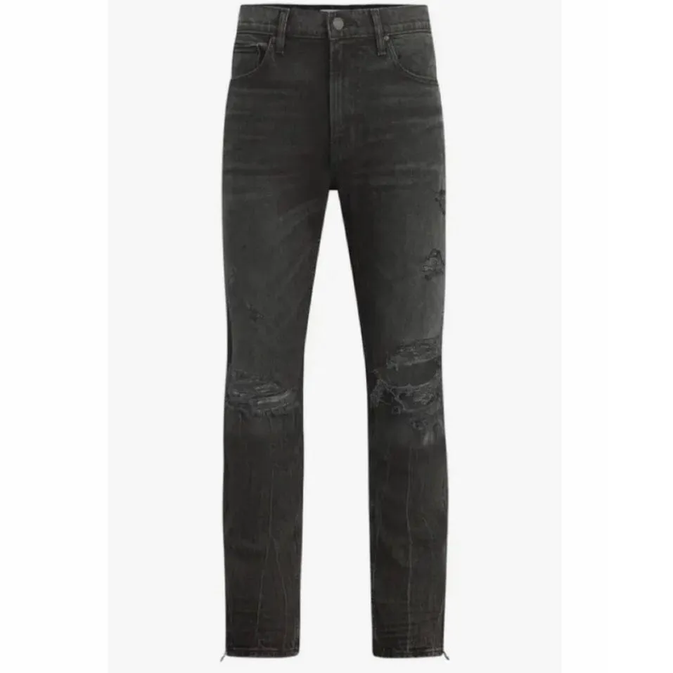 Hudson Walker Ripped Kicked Flare Bootcut Jean (Destructed Black)