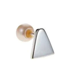 Ice Cream Stud with pearl (single), Silver