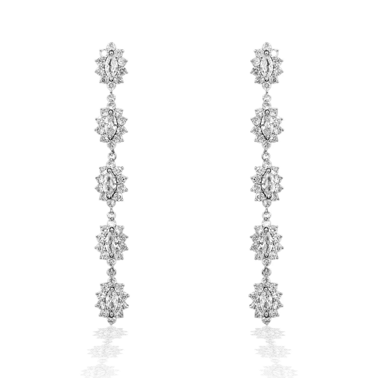 Long Marquise Drop CZ Earrings