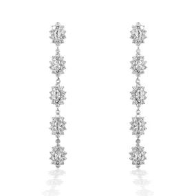 Long Marquise Drop CZ Earrings