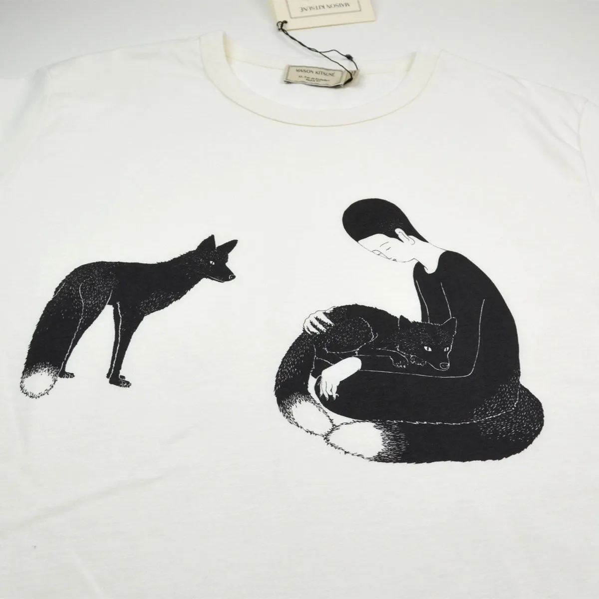 Maison Kitsuné - Moonassi Pray T-shirt - White