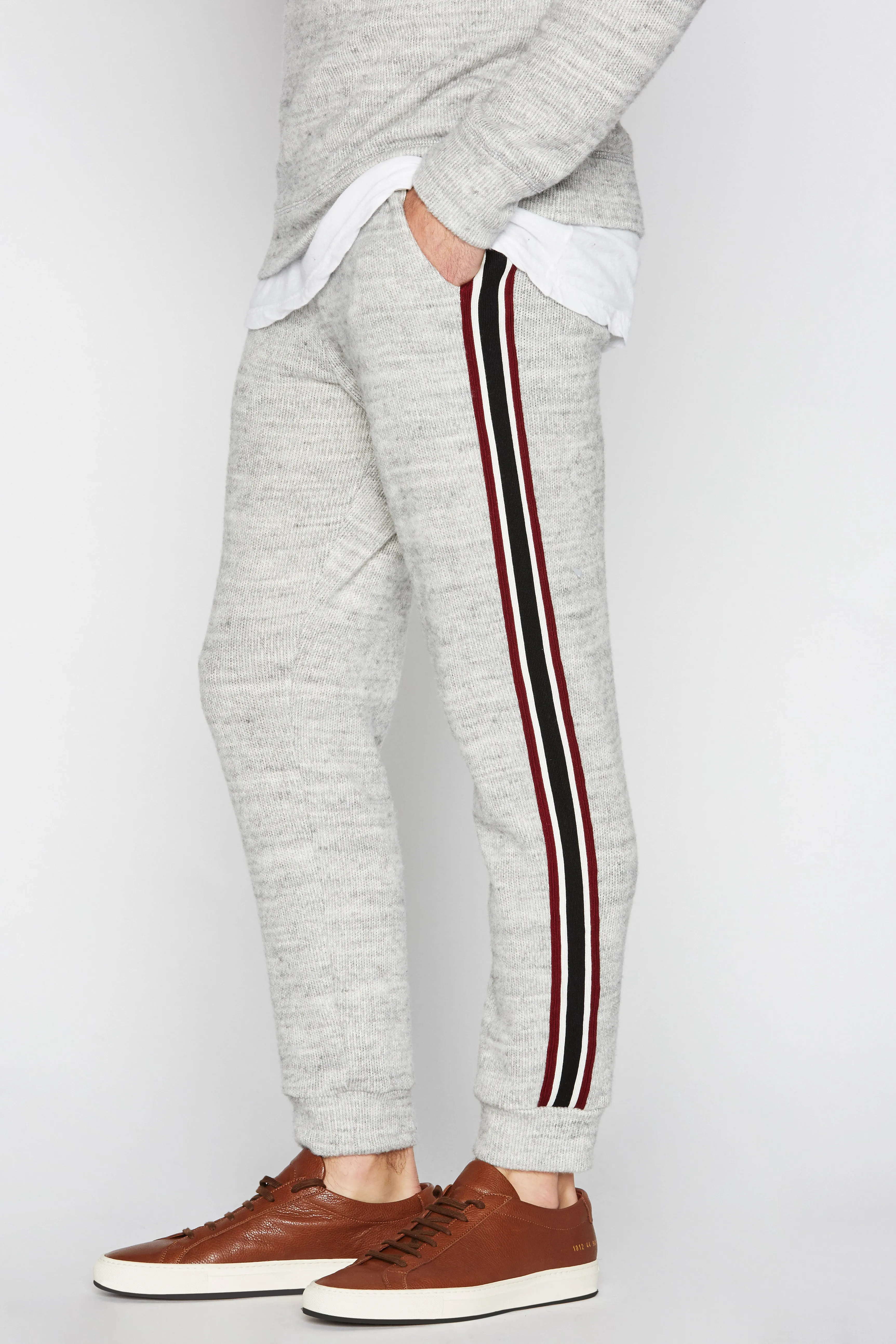 Men's Soft Knit Melange Stripe Side Pant