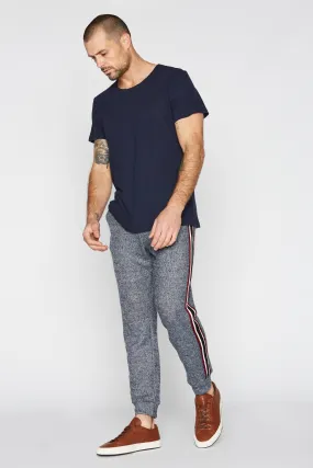 Men's Soft Knit Melange Stripe Side Pant