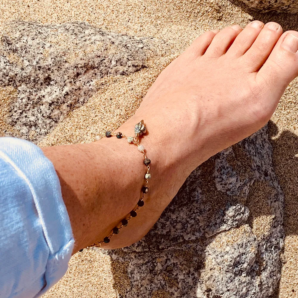 Mother Earth Anklet with Sea Shell Beach Charm