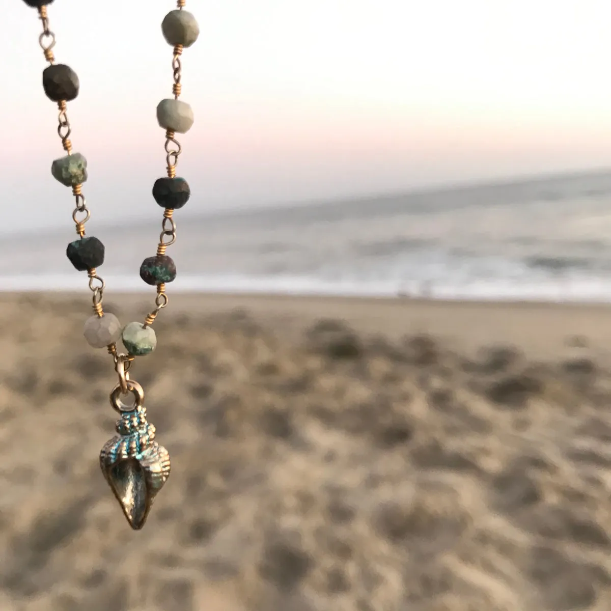 Mother Earth Anklet with Sea Shell Beach Charm