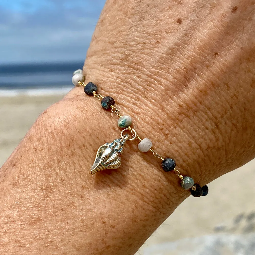 Mother Earth Bracelet with Sea Shell Beach Charm