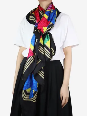 Multicoloured bird printed scarf