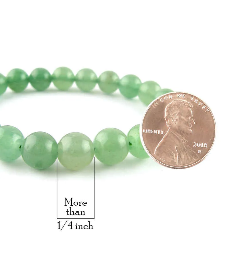 Natural Green Aventurine Beaded Stretch Bracelet