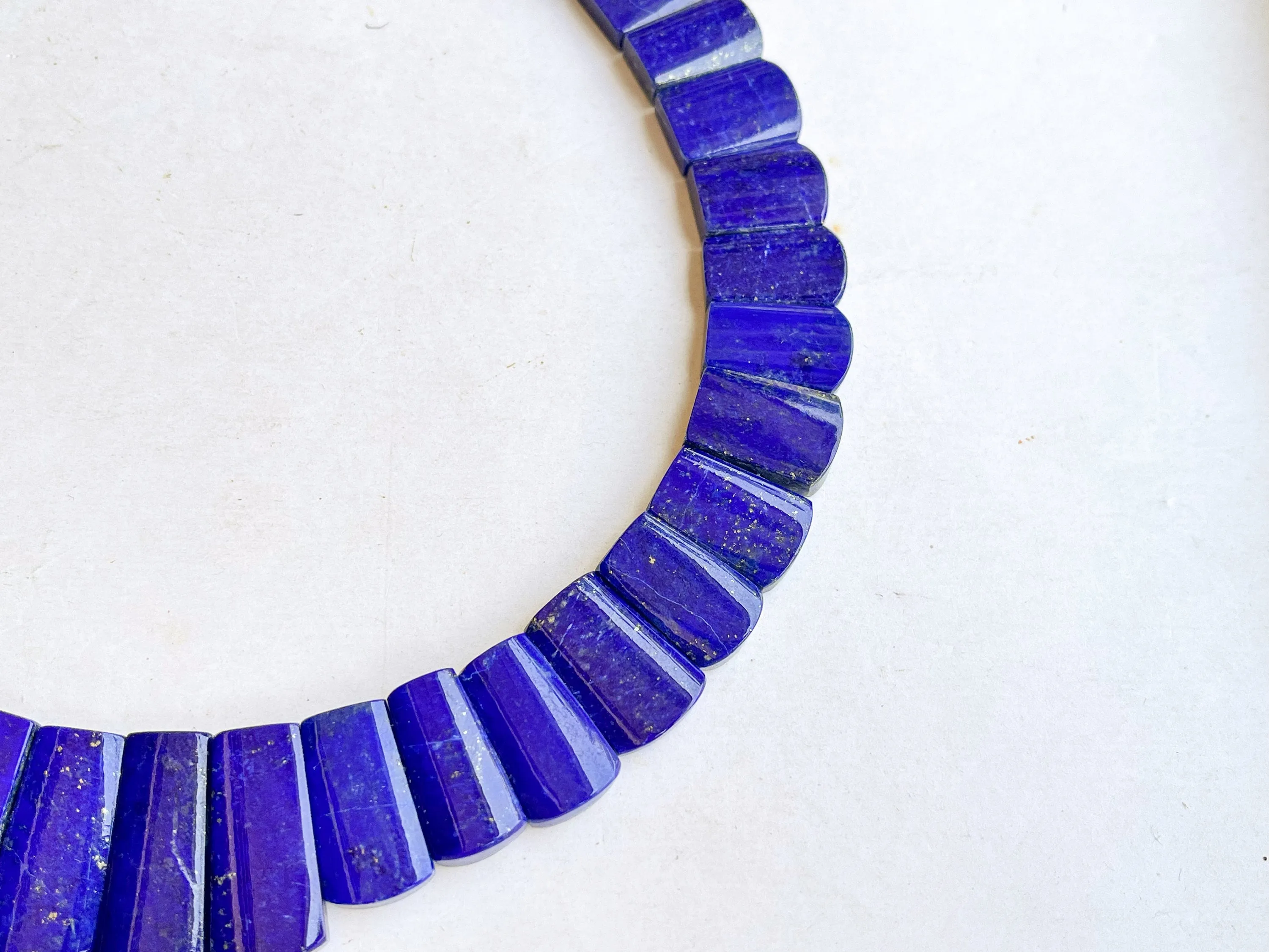 Natural Lapis Lazuli Bib Necklace, Cleopatra Egyptian Necklace, Fancy Beach Jewelry, AAA Lapis Lazuli Choker  Necklace