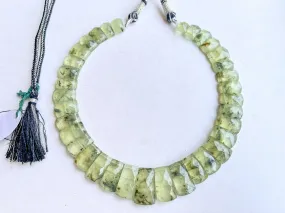 Natural Prehnite Bib Necklace, Cleopatra Egyptian Necklace, Fancy Beach Jewelry