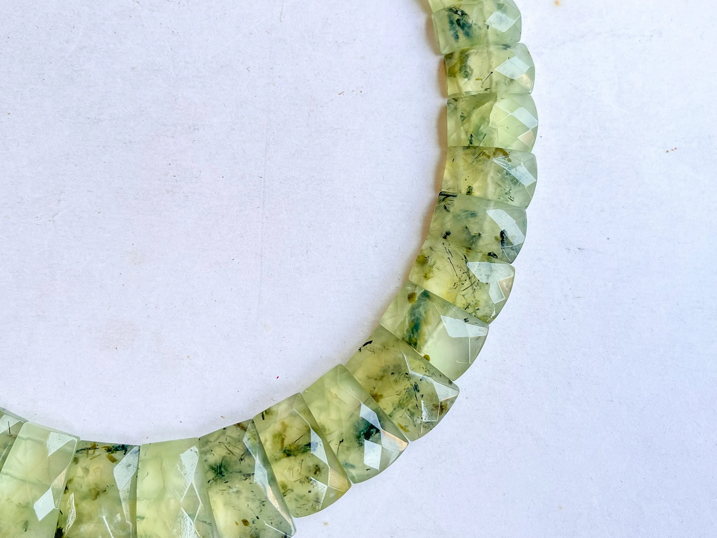 Natural Prehnite Bib Necklace, Cleopatra Egyptian Necklace, Fancy Beach Jewelry