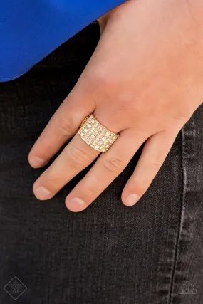 Paparazzi Accessories - Diamond Drama - Gold Ring Fashion Fix June 2020