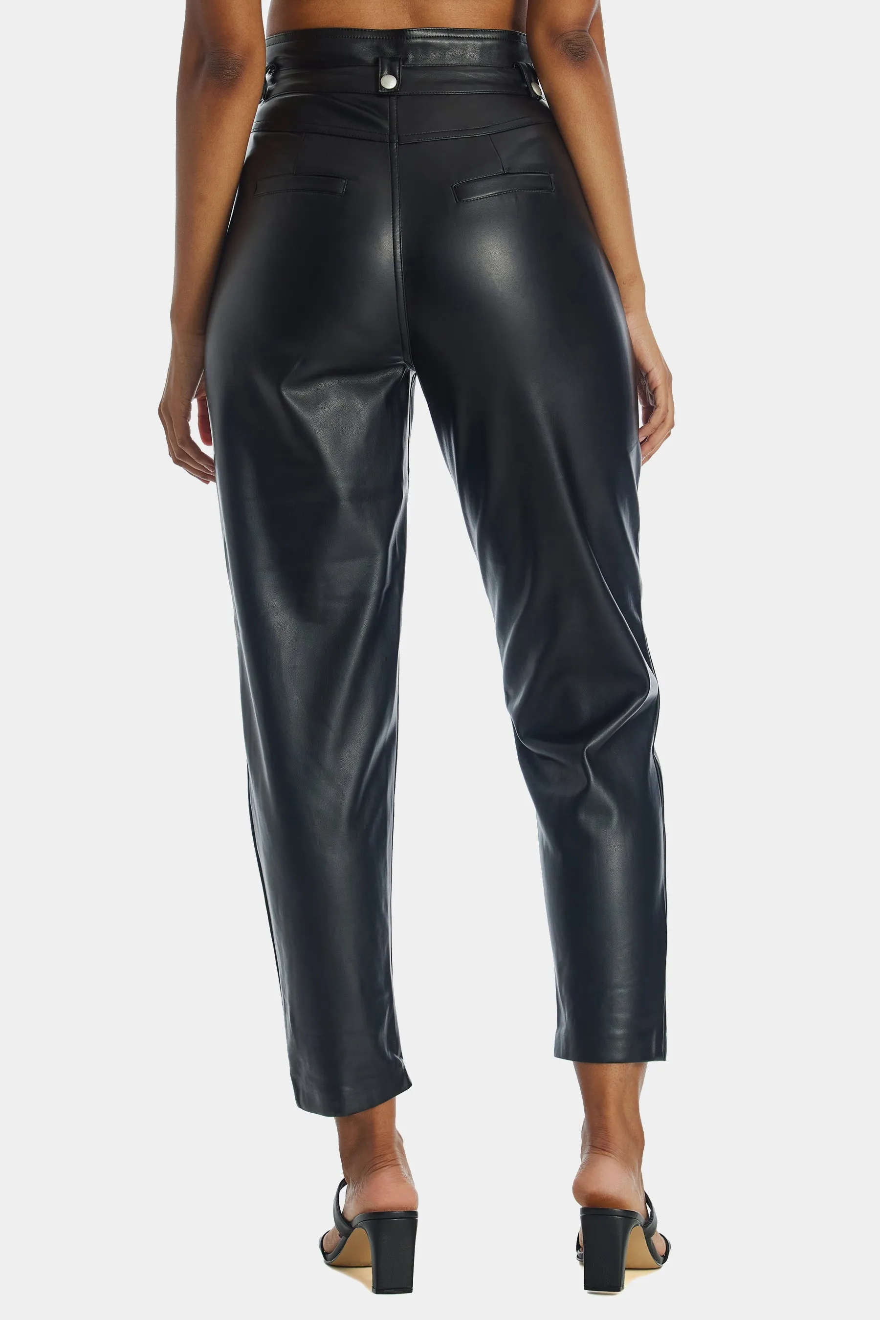 Pleather High Waisted Paperbag Pants