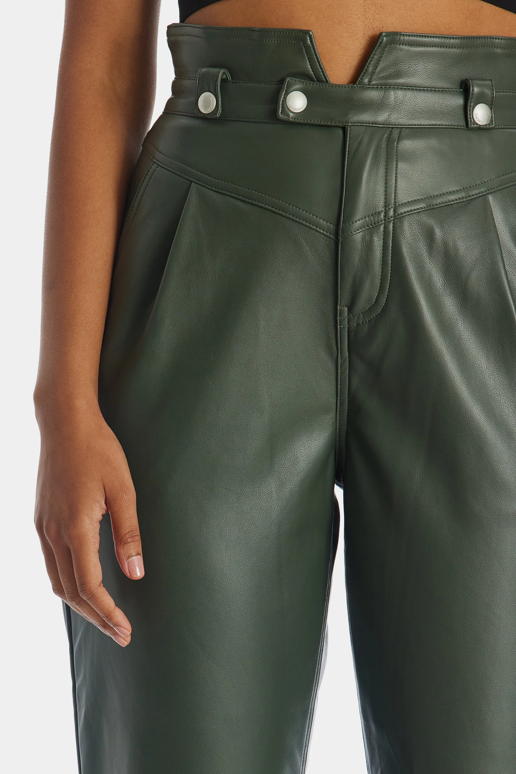 Pleather High Waisted Paperbag Pants