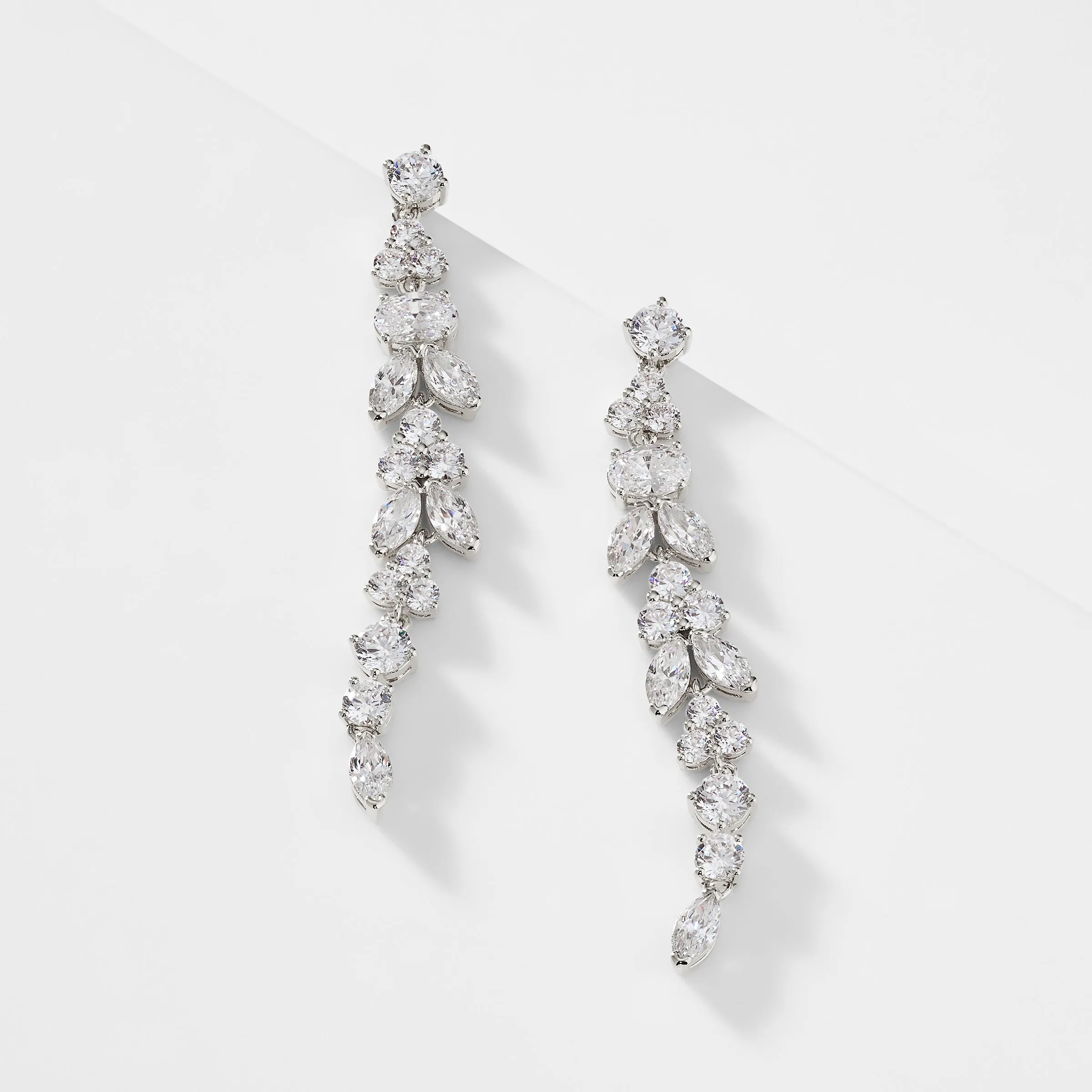 PRIMA CZ LONG LINEAR EARRINGS