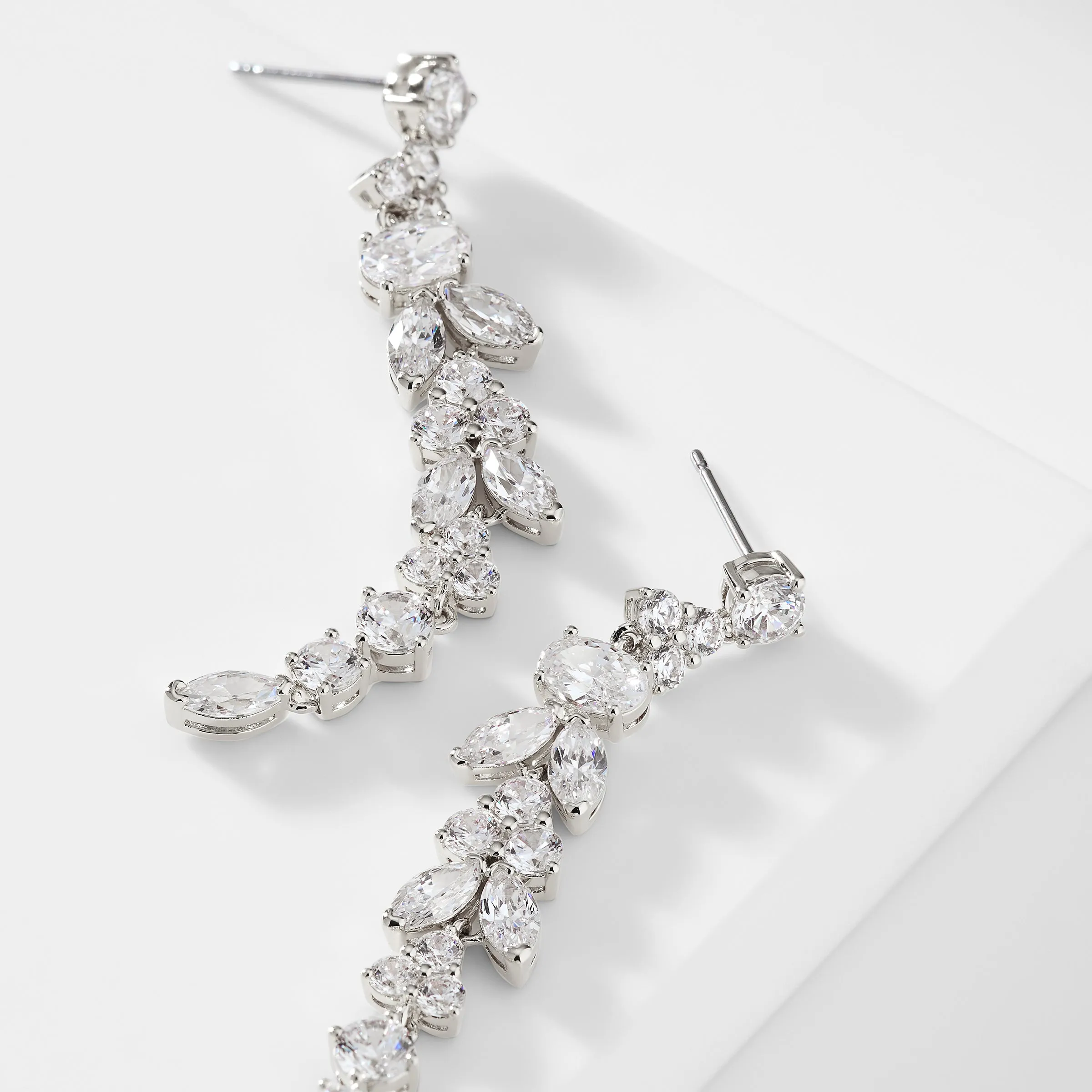 PRIMA CZ LONG LINEAR EARRINGS