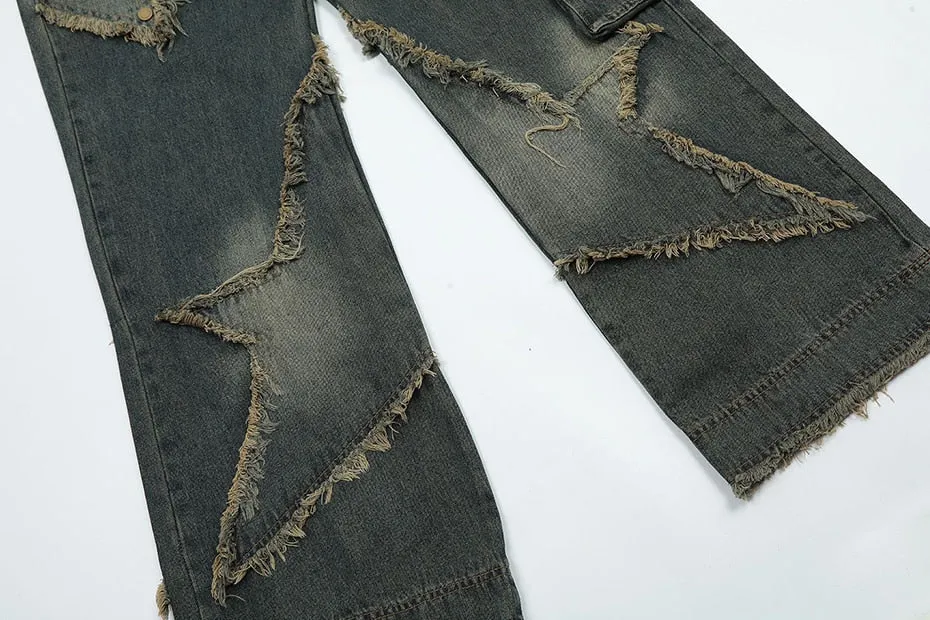 Raw Hem Star Jeans