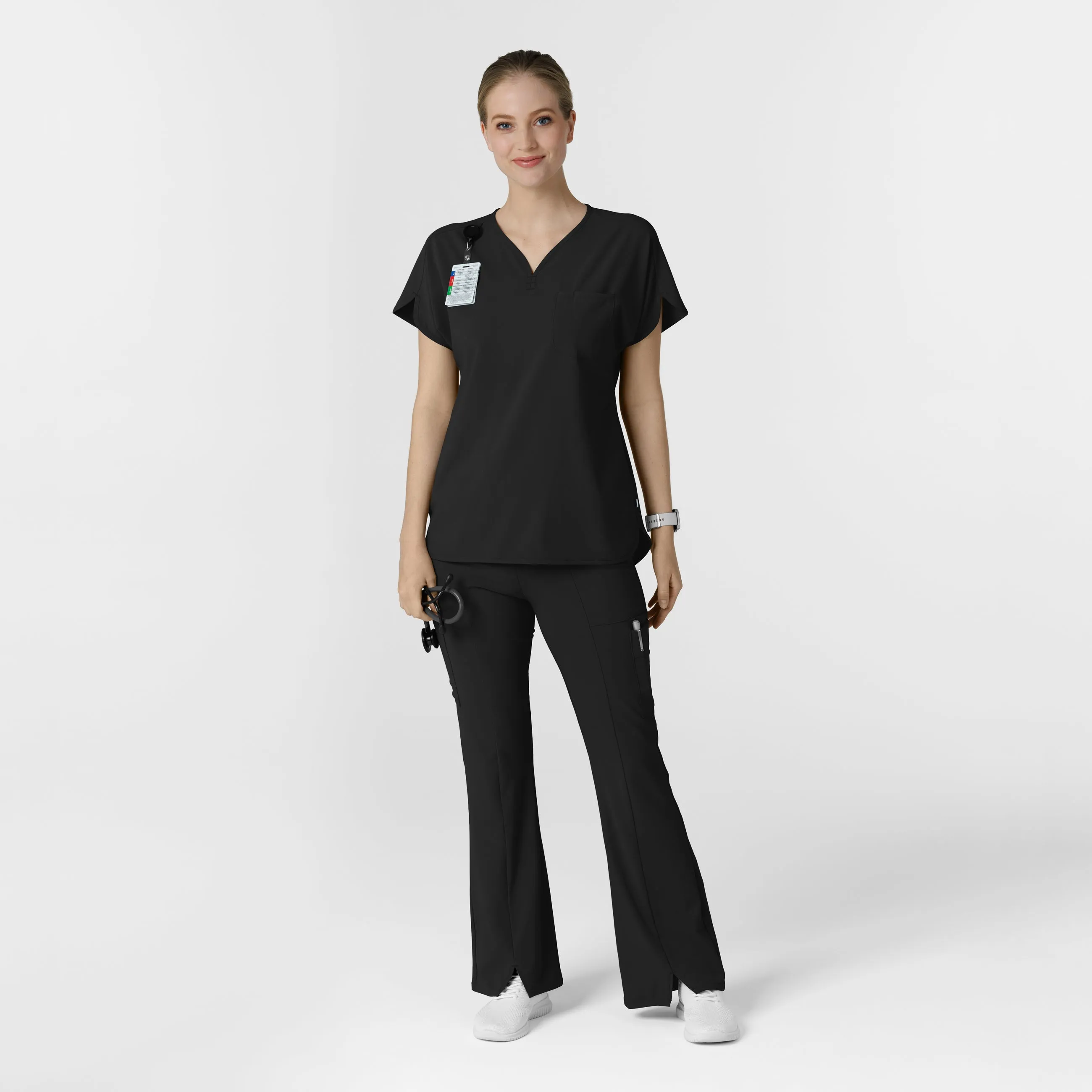 RENEW Women's Dolman Scrub Top - Black