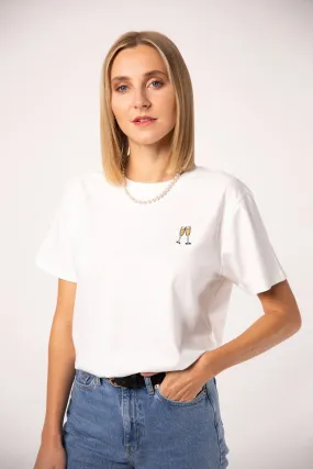 Sekt | Besticktes Frauen Oversized Bio Baumwoll T-Shirt