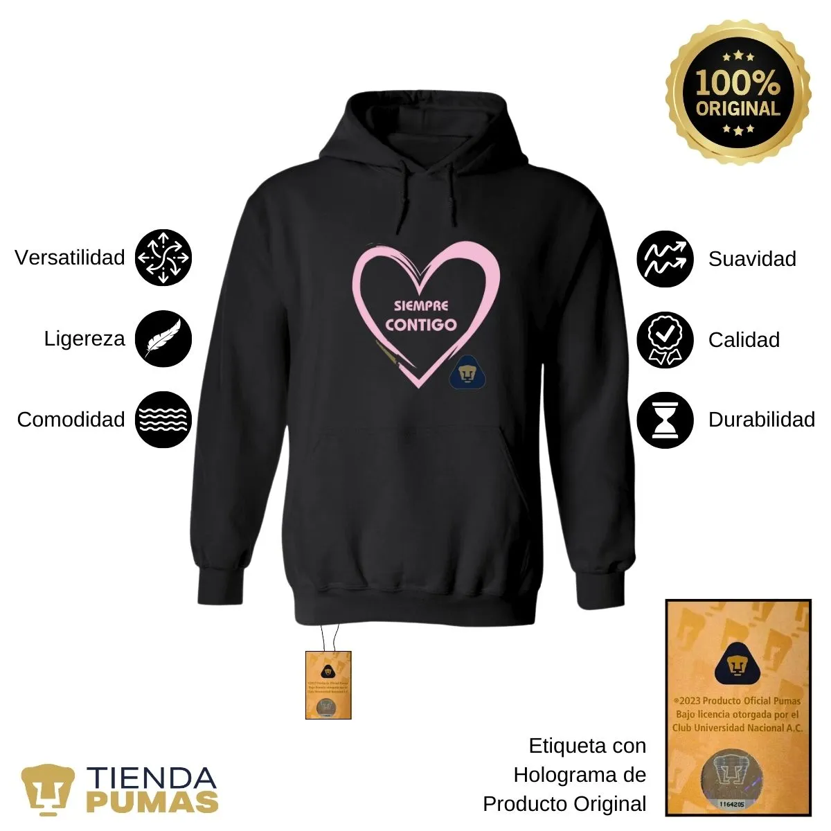 Sudadera para Mujer Hoodie Pumas UNAM Contigo 2