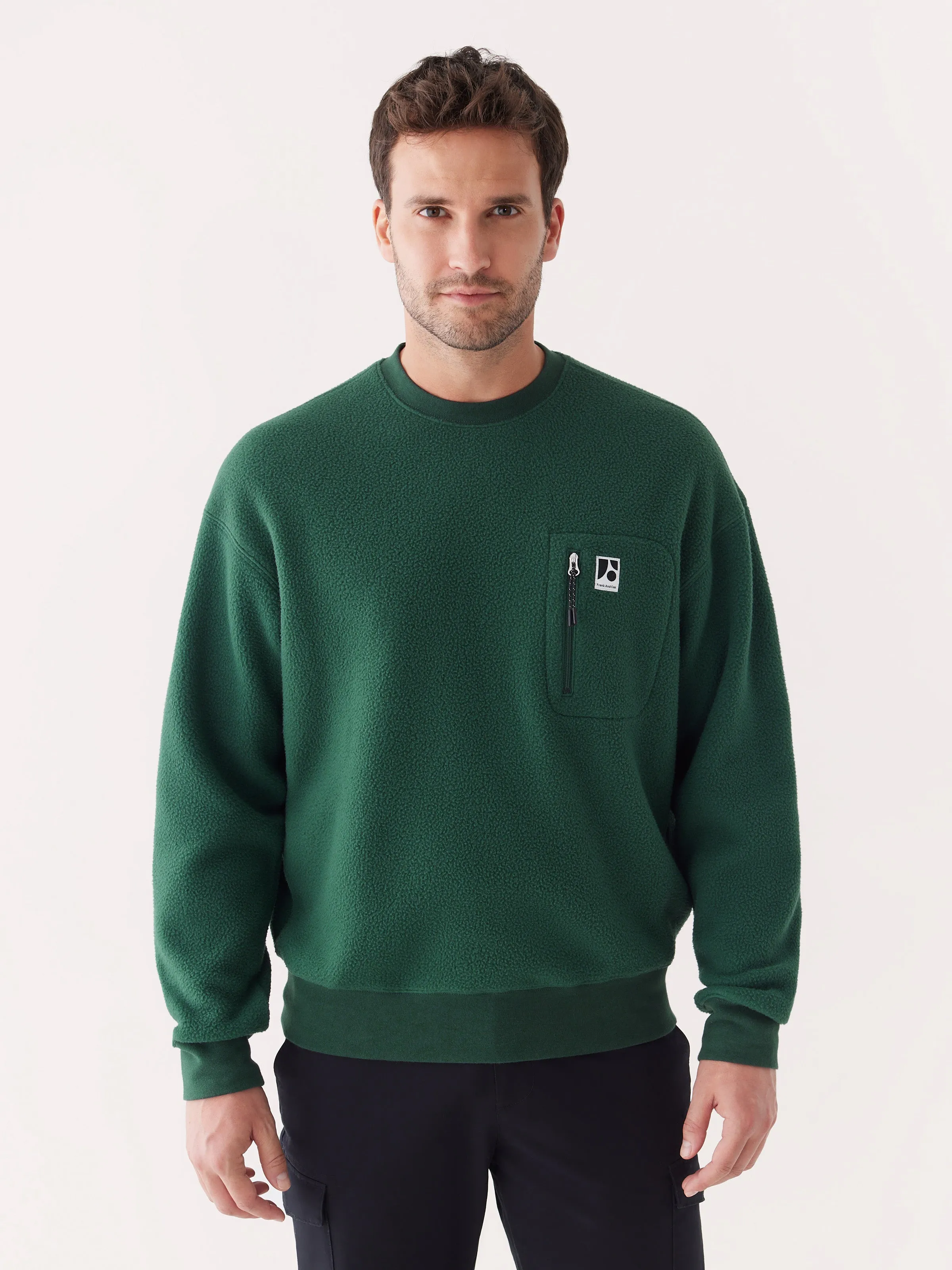 The Explorer Polar Fleece Crewneck in Midnight Teal