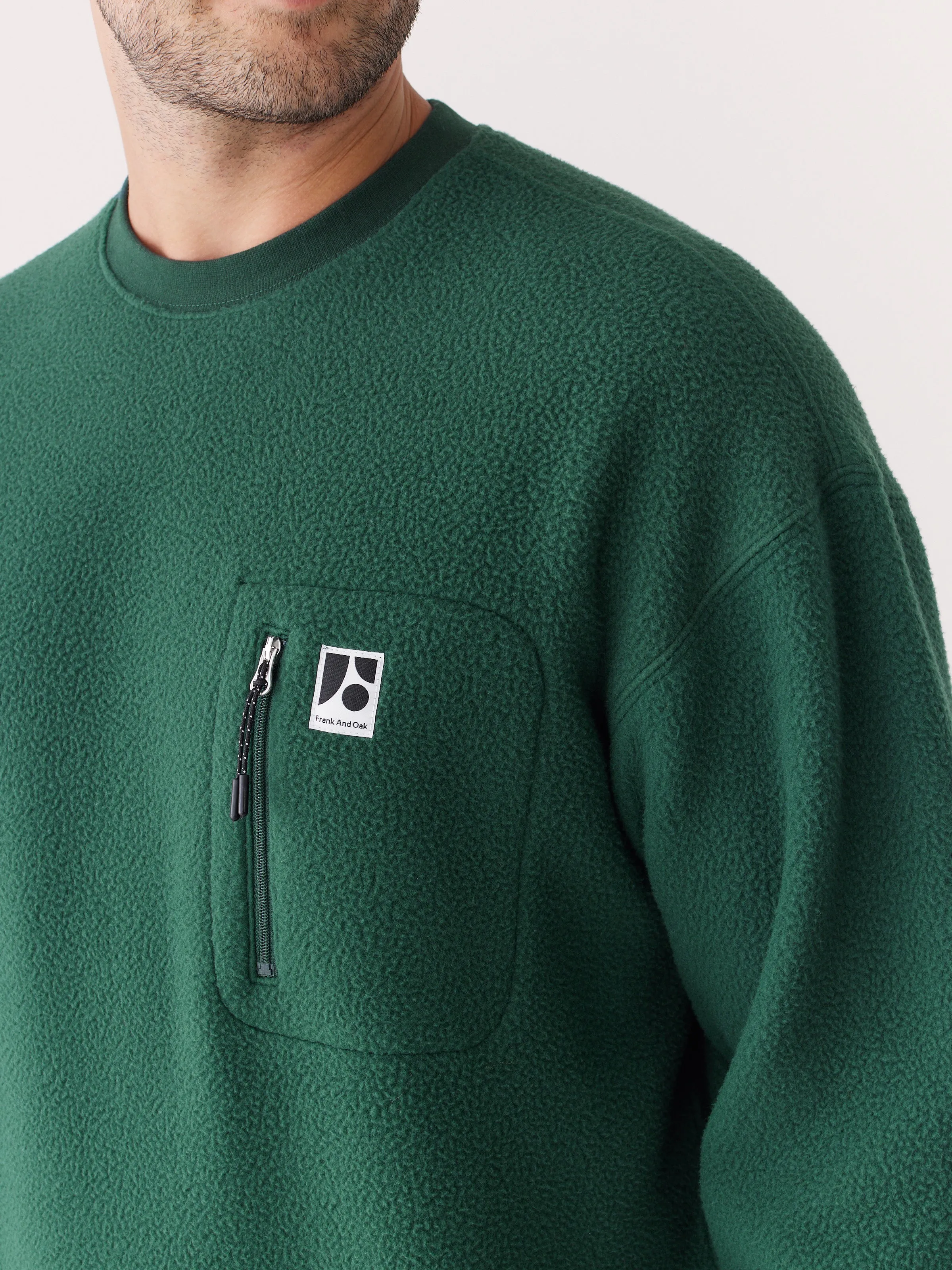 The Explorer Polar Fleece Crewneck in Midnight Teal