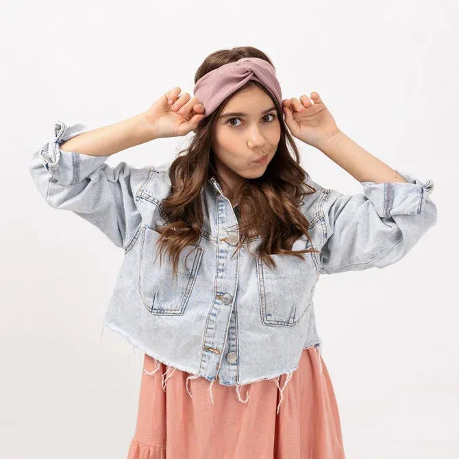 Twist Headband - Dusty Rose Line