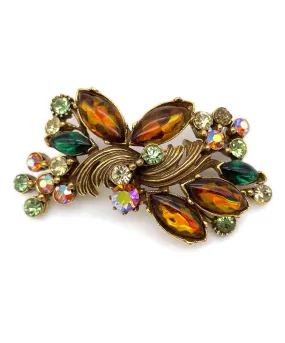 【USA輸入】 ヴィンテージ FLORENZA アートガラス オータム ビジュー ブローチ/VINTAGE FLORENZA ART GLASS BIJOU Brooch