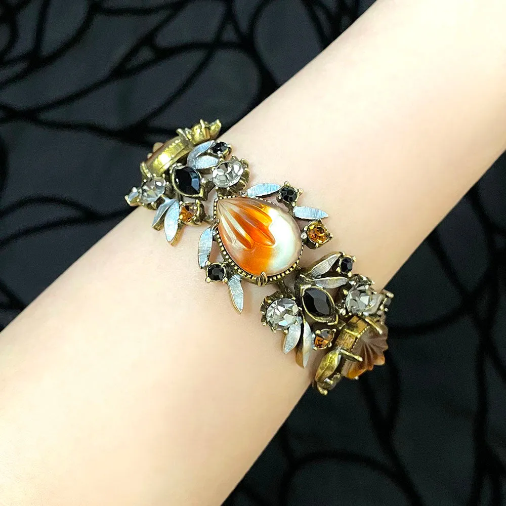 【USA輸入】ヴィンテージ FLORENZA アートガラス ビジュー ブレスレット/Vintage FLORENZA Art Glass Bijou Bracelet