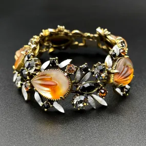 【USA輸入】ヴィンテージ FLORENZA アートガラス ビジュー ブレスレット/Vintage FLORENZA Art Glass Bijou Bracelet