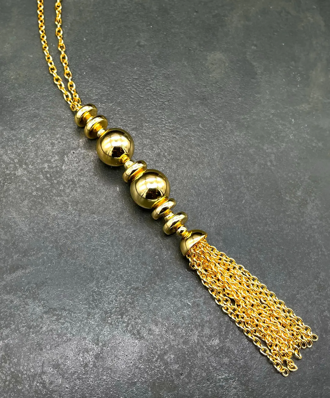 【USA輸入】ヴィンテージ JOAN RIVERS チェーンタッセル ネックレス/Vintage JOAN RIVERS Chain Tassel Necklace