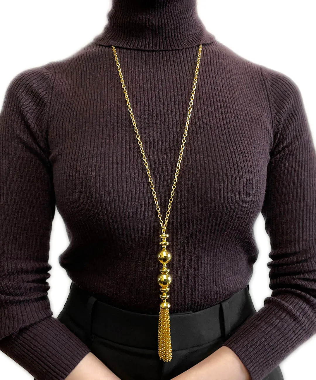 【USA輸入】ヴィンテージ JOAN RIVERS チェーンタッセル ネックレス/Vintage JOAN RIVERS Chain Tassel Necklace