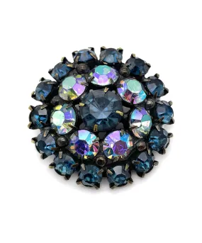 【USA輸入】ヴィンテージ WEISS ブルー オーロラ ビジュー ブローチ/Vintage Blue Aurora Bijou Brooch