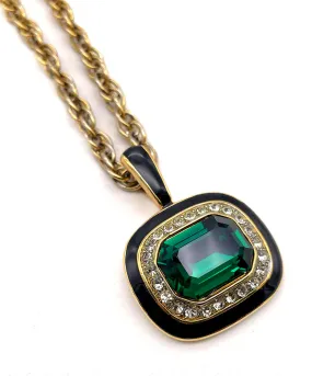 【USA輸入】ヴィンテージ エメラルドグリーン ビジュー エナメル ネックレス/Vintage Emerald Bijou Enamel Necklace